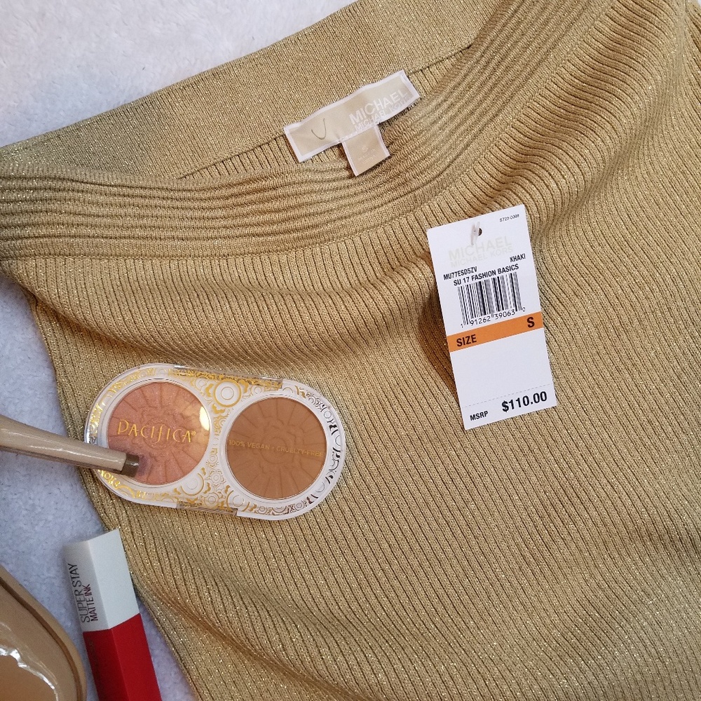Michael Kors new gold glitter skirt size S - Picture 2 of 8